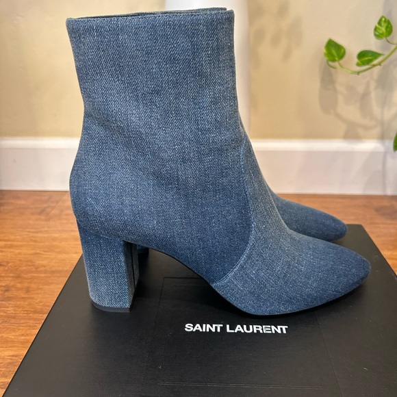 🔥HP!🔥SAINT LAURENT Lou 75 Denim Boot, Size 40.5 IT (see comments for sizing) - Picture 1 of 16